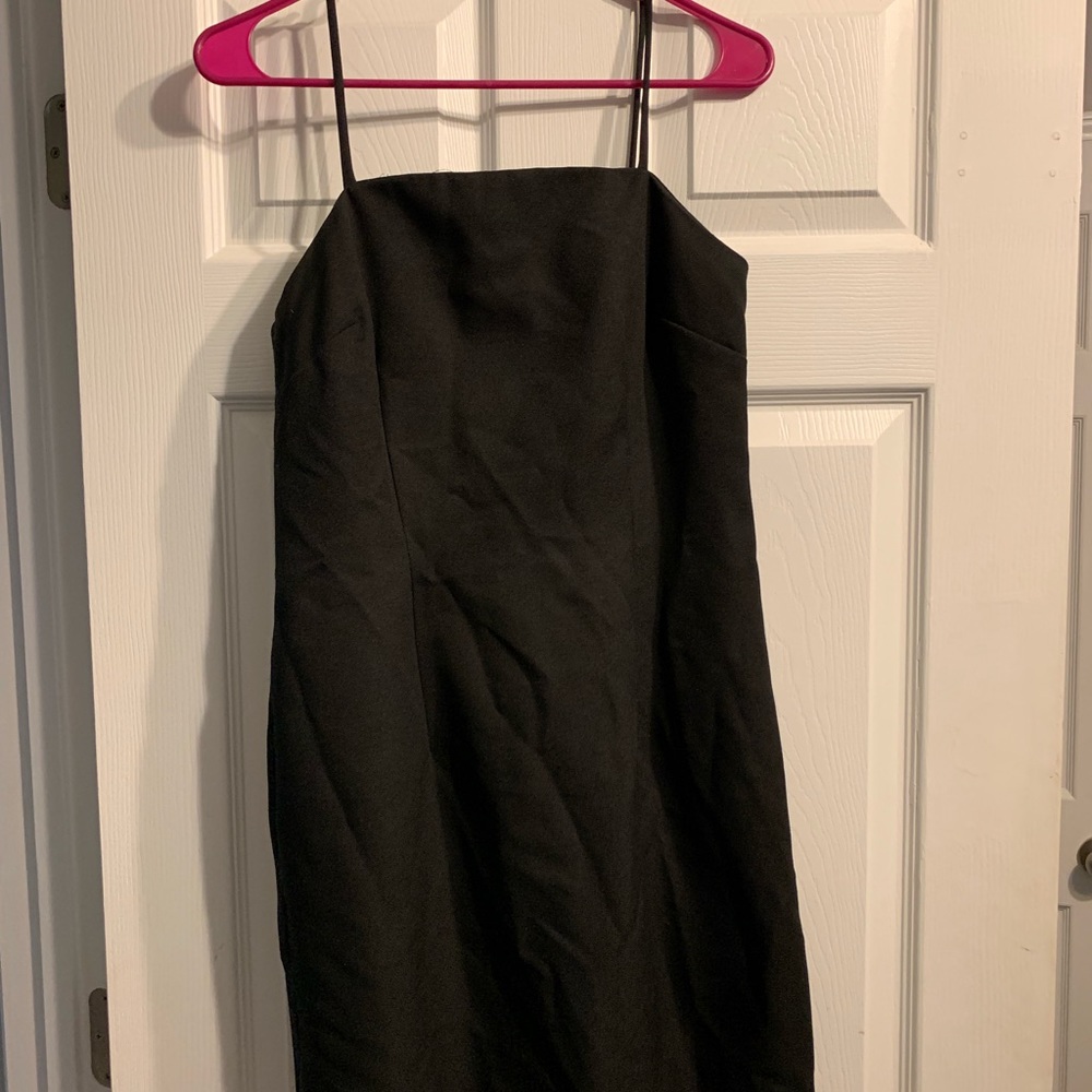 black mini dress